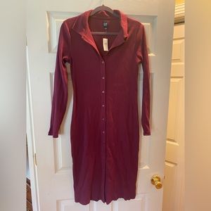 Gap Ribbed Polo Button Down Dress